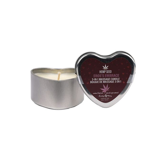 3 in 1 Massage Heart Candle - 4 oz Eros Embrace