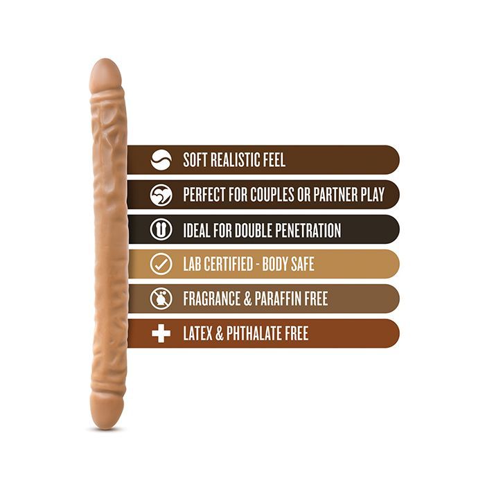 Blush Dr. Skin 18" Double Dildo - Mocha