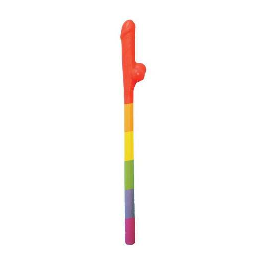 Rainbow Pecker Straws Pack of 10