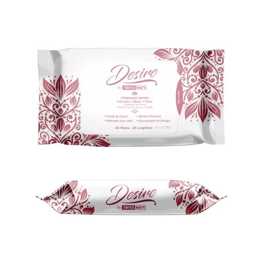 Desire Unscented Feminine Wipes - Pack of 25