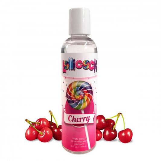 Lollicock 4 oz. Water-based Flavored Lubricant - Cherry